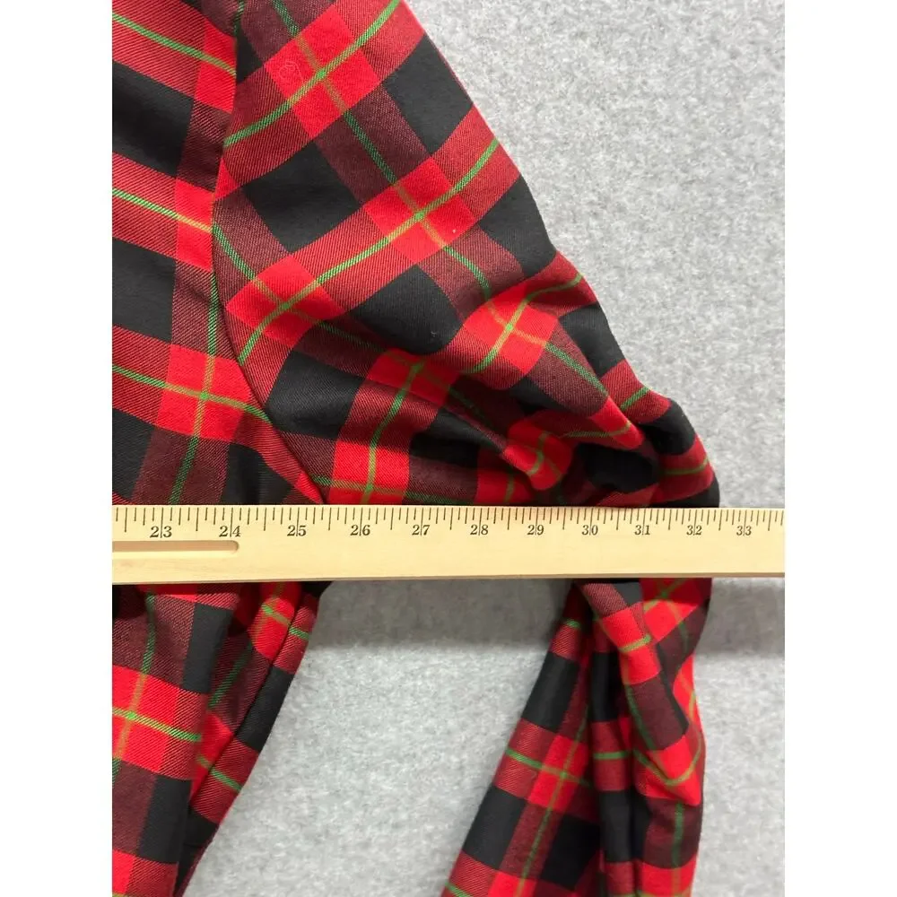 Disney Store Mickey Mouse Pajama top Womens Size 2XL Plaid Flannel Santa